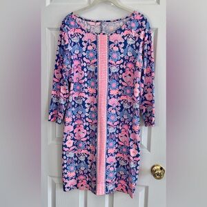 Lilly Pulitzer Marlowe Windward Iris Blue Werk It Dress Size Medium Pima Cotton